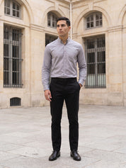 Men’s Solid Button-Down Collar Formal Shirt