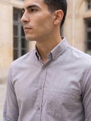 Men’s Solid Button-Down Collar Formal Shirt