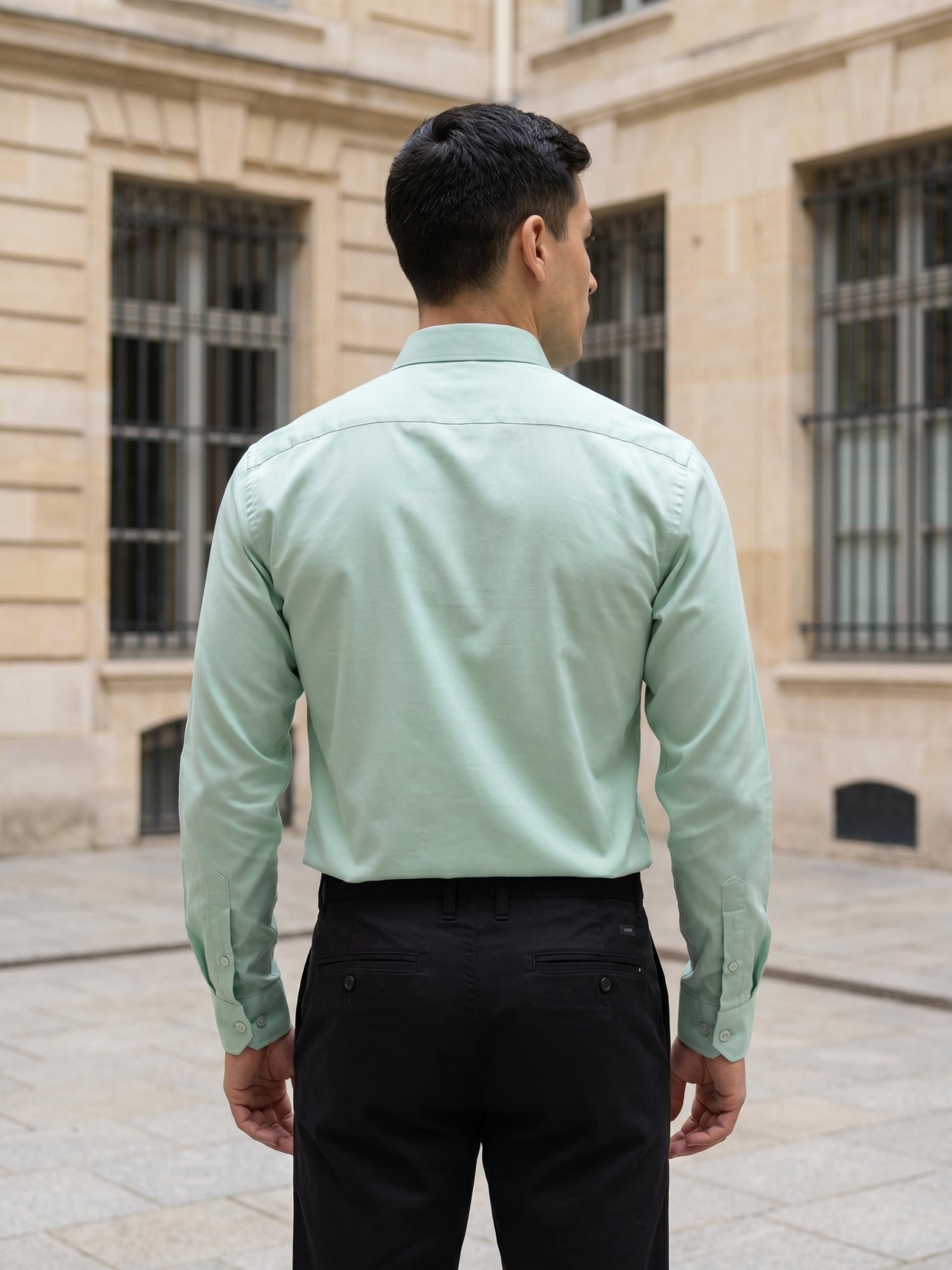 Men’s Solid Button-Down Collar Formal Shirt