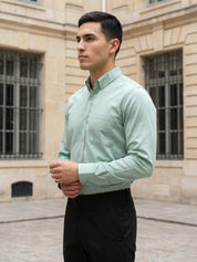 Men’s Solid Button-Down Collar Formal Shirt