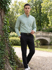 Men’s Solid Button-Down Collar Formal Shirt