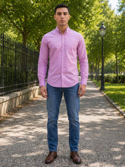 Men’s Solid Button-Down Collar Casual Shirt