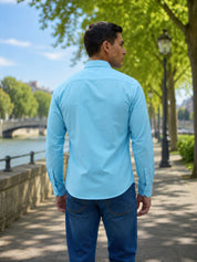 Men’s Solid Button-Down Collar Casual Shirt