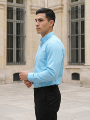 Men’s Solid Button-Down Collar Formal Shirt