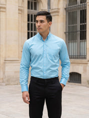 Men’s Solid Button-Down Collar Formal Shirt