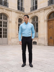 Men’s Solid Button-Down Collar Formal Shirt