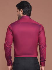 Wine Solid Shirt Back View - Clean Finish