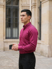 Men’s Solid Button-Down Collar Formal Shirt