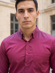 Men’s Solid Button-Down Collar Formal Shirt