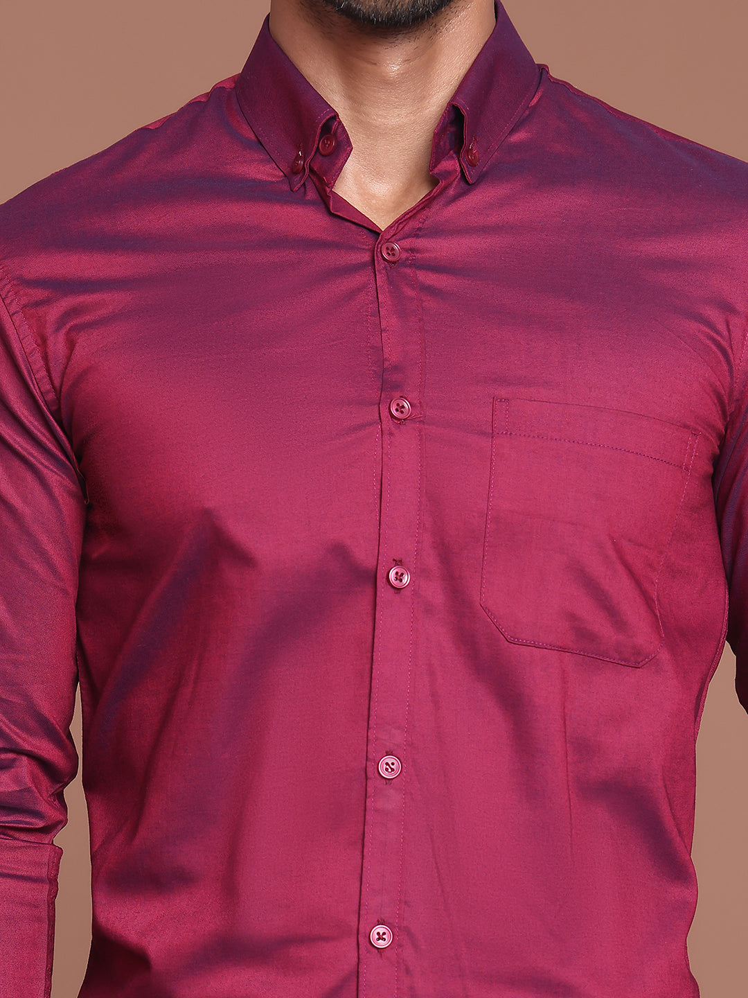 Wine Solid Shirt Outfit - Shop Online India