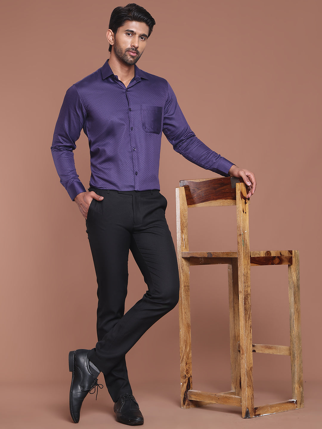 Polka Dot Printed Formal Shirt