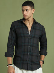 Men's Regular Fit Checkered Casual Shirt