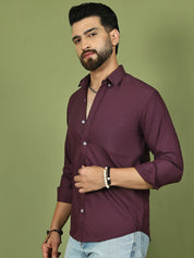 Wine Full Sleeves Shirt - Side View - Indian Needle