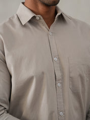 Solid Pure Cotton Casual Shirt for Men