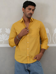 Solid Pure Cotton Casual Shirt for Men