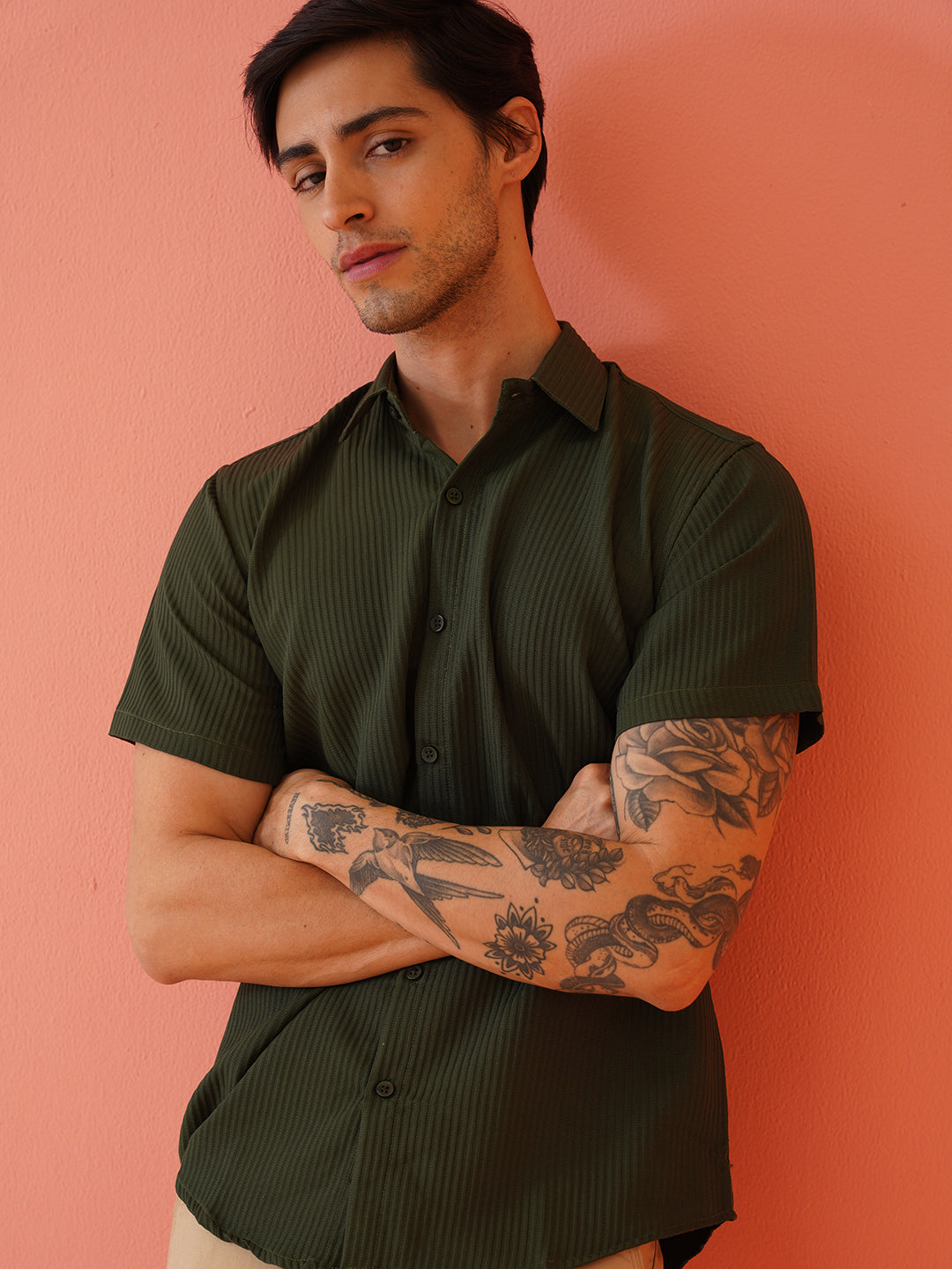 Striped Half Sleeve Casual Shirt for Men's