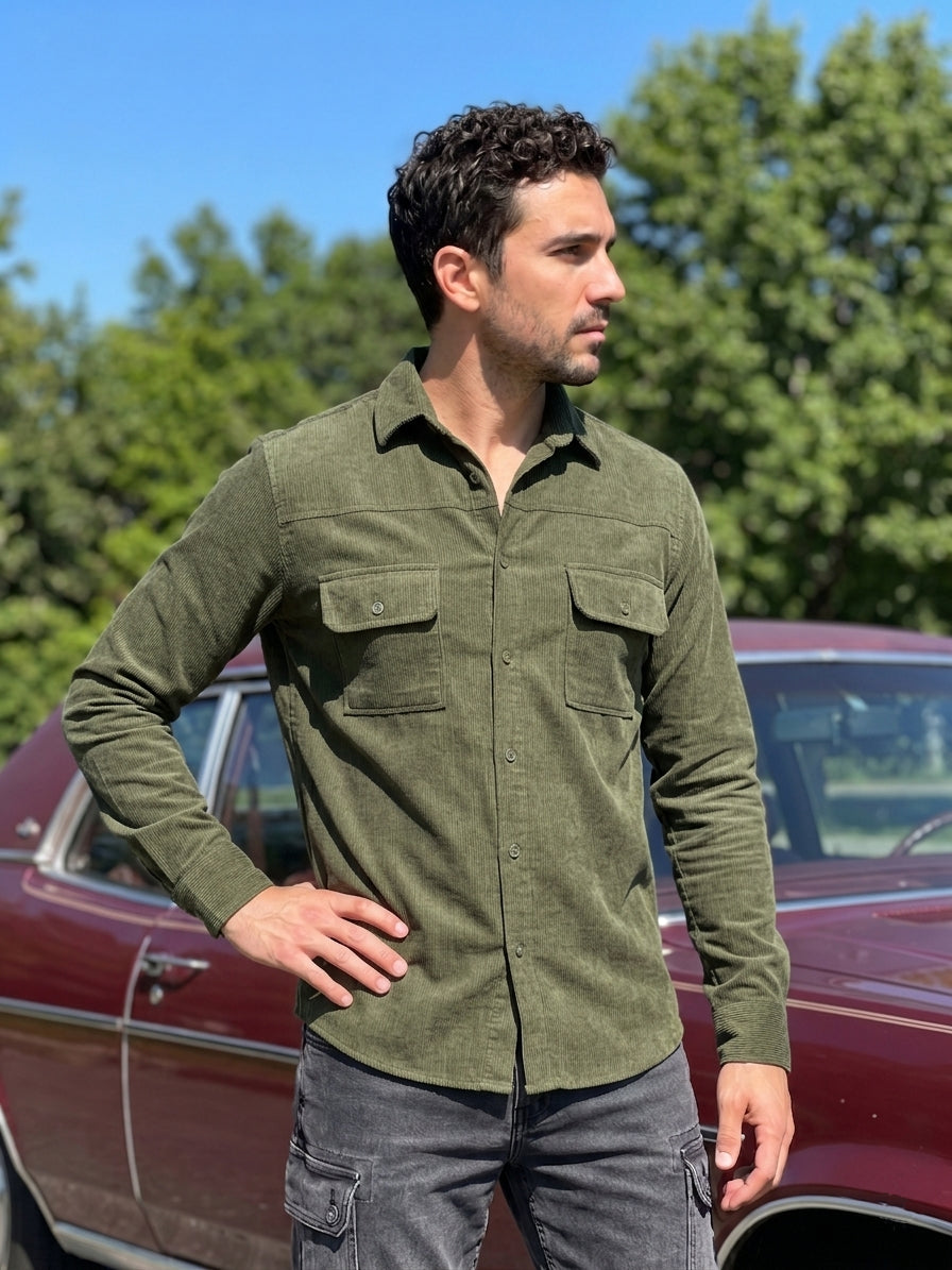 Men's Standard Corduroy Cotton Shirt