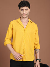 Men's Red Self Design Shirt - Premium 100% Cotton - Front