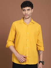 Close Up - Red Self Design Shirt Collar Detail