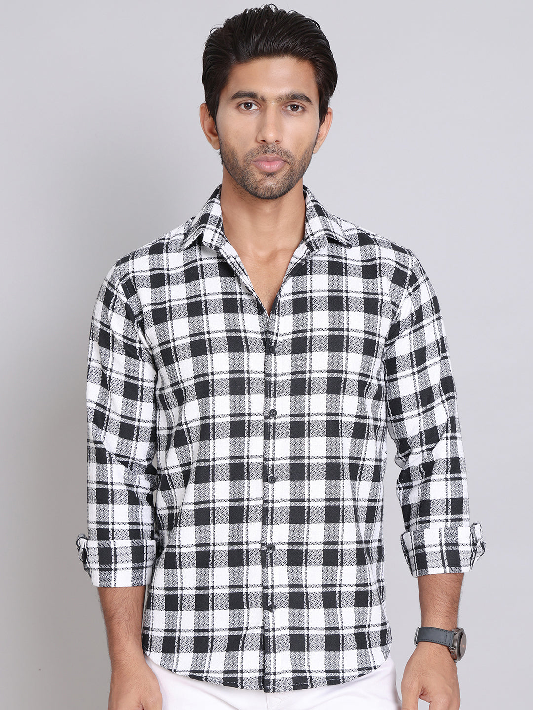 Checked Cotton Casual Shirt For Men