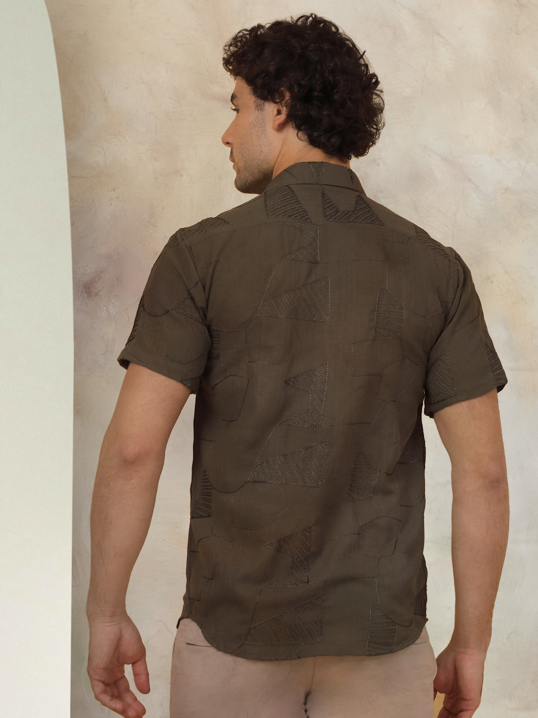 Men's Olive Shirt - Back Design - Premium Quality