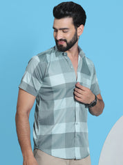 Checked Half Sleeve Cotton Shirt for Men