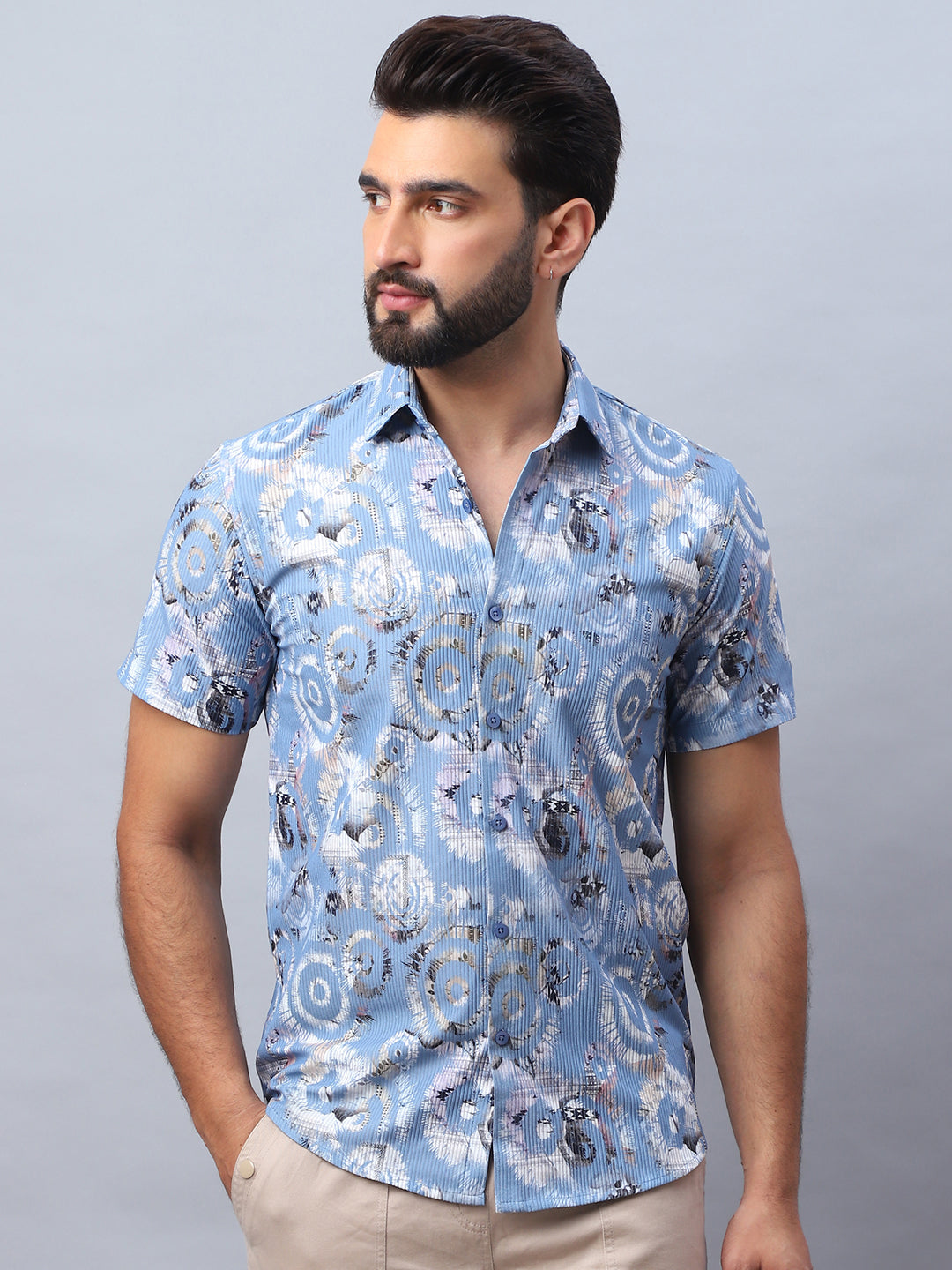Sky Cotton Shirt Texture - Made in India