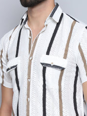 Brown Striped Shirt - Styled Look - party shirts