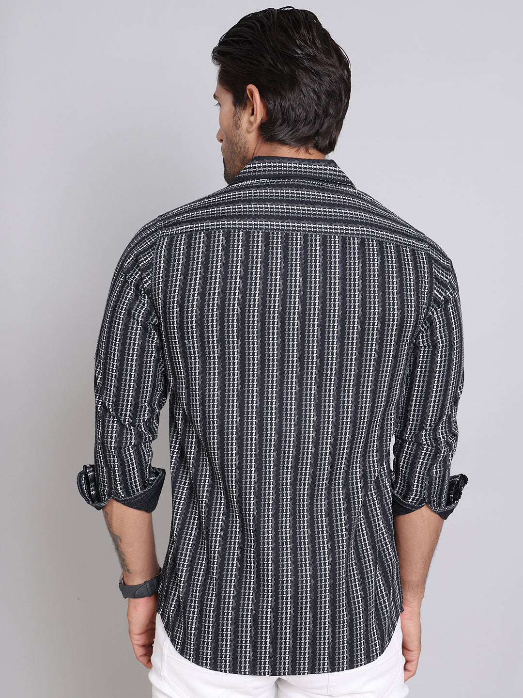 Stripes Cotton Regular Fit Men's Casual Shirt