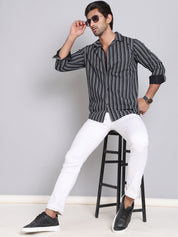 Stripes Cotton Regular Fit Men's Casual Shirt