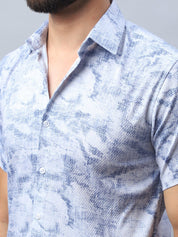 Abstract Printed Casual Shirt for Men - SF_984Blue_S