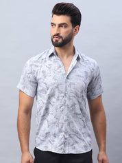 Abstract Printed Casual Shirt for Men - SF_984Light-Grey_S