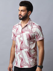 Abstract Printed Casual Shirt for Men - SF_987Red_S