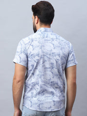 Abstract Printed Casual Shirt for Men - SF_984Blue_S