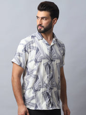 Abstract Printed Casual Shirt for Men - SF_987Grey_S