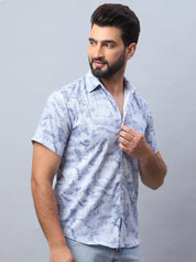 Abstract Printed Casual Shirt for Men - SF_984Blue_S