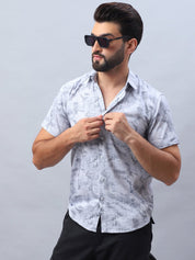 Abstract Printed Casual Shirt for Men - SF_984Light-Grey_S