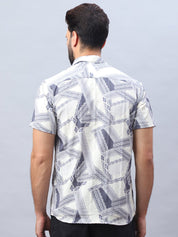 Abstract Printed Casual Shirt for Men - SF_987Grey_S