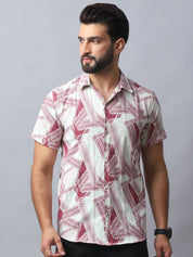 Abstract Printed Casual Shirt for Men - SF_987Red_S