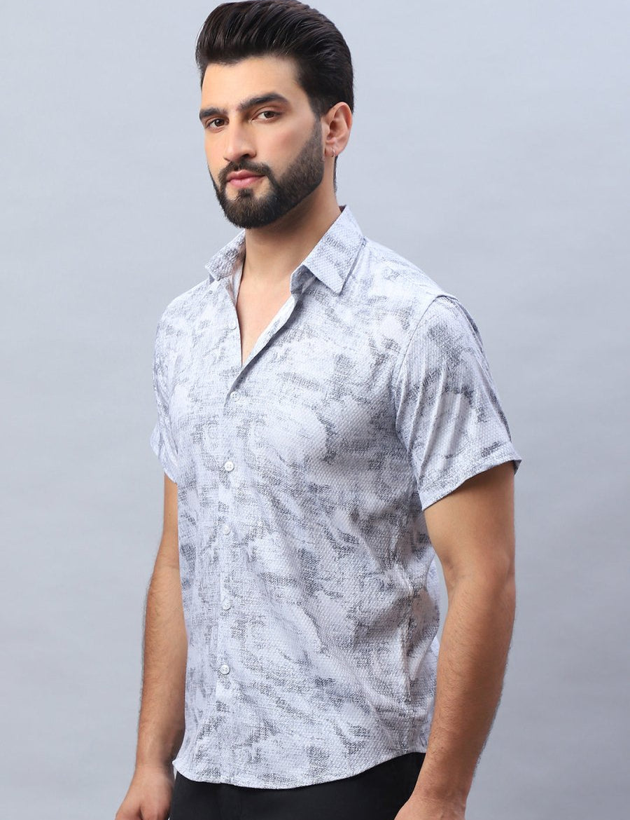 Abstract Printed Casual Shirt for Men - SF_984Light-Grey_S