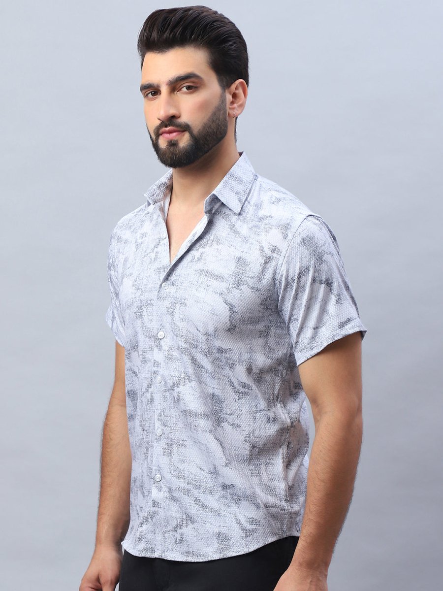 Abstract Printed Casual Shirt for Men - SF_984Light-Grey_S