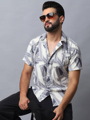 Abstract Printed Casual Shirt for Men - SF_987Grey_S