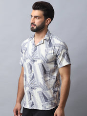Abstract Printed Casual Shirt for Men - SF_987Grey_S