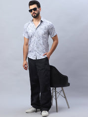 Abstract Printed Casual Shirt for Men - SF_984Light-Grey_S