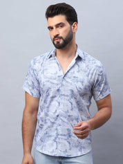 Abstract Printed Casual Shirt for Men - SF_984Blue_S