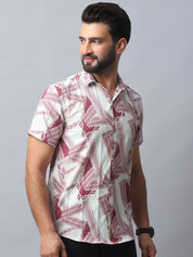 Abstract Printed Casual Shirt for Men - SF_987Red_S