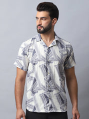 Abstract Printed Casual Shirt for Men - SF_987Grey_S