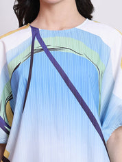 Abstract Printed Co-ords Set for Women - JNCS_3016Blue_XS
