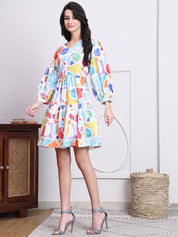 Abstract Printed Deress for Women - JND_1041Multi_XS