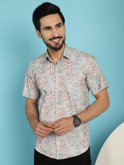 Beige Printed Casual Shirt - SF_909Beige_S